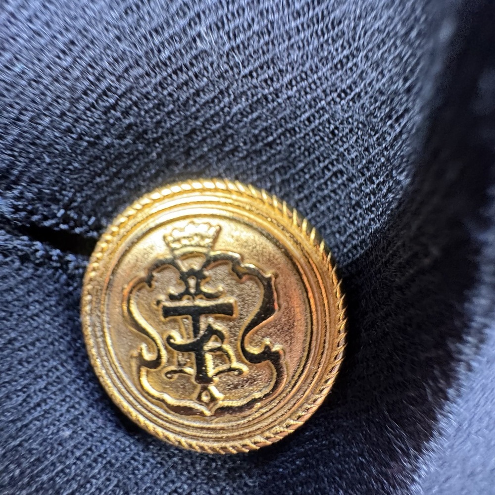 Talbots Size‎ 10 Black Blazer Single Gold Button 100% Wool Career Office Jacket - Picture 9 of 9